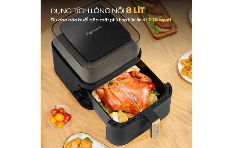 Nồi chiên không dầu Fujihome A8DG2 - Hàng chính hãng
