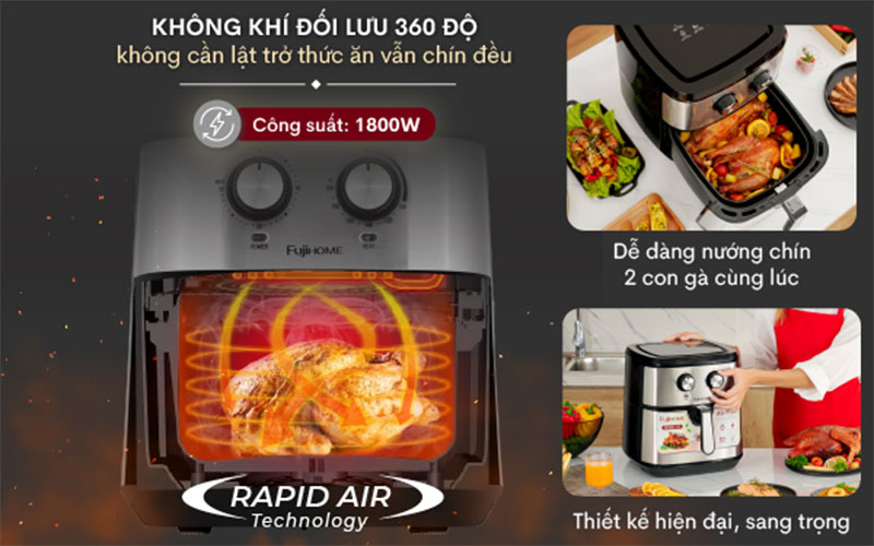 Công suất của Nồi chiên không dầu Fujihome A9