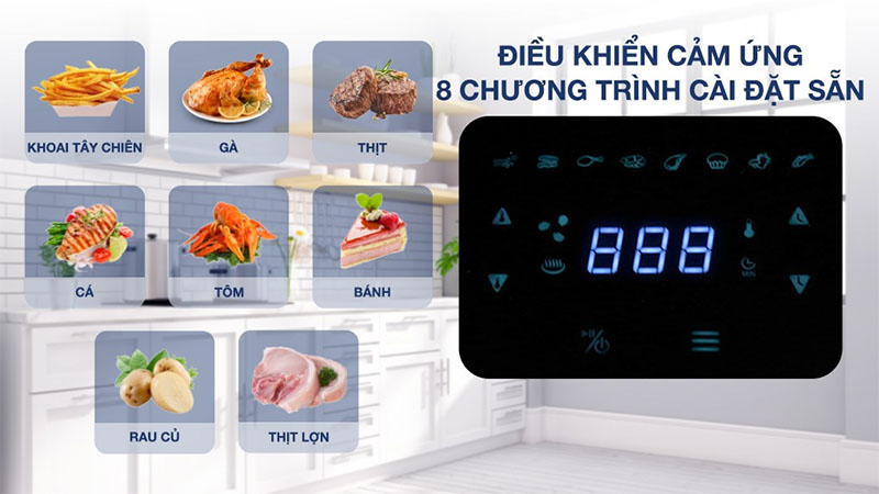8 chương trình của Nồi chiên không dầu Hafele HS-AF601B