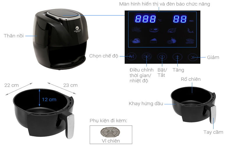 Nồi chiên không dầu Hawonkoo AFH-045 - Hàng chính hãng