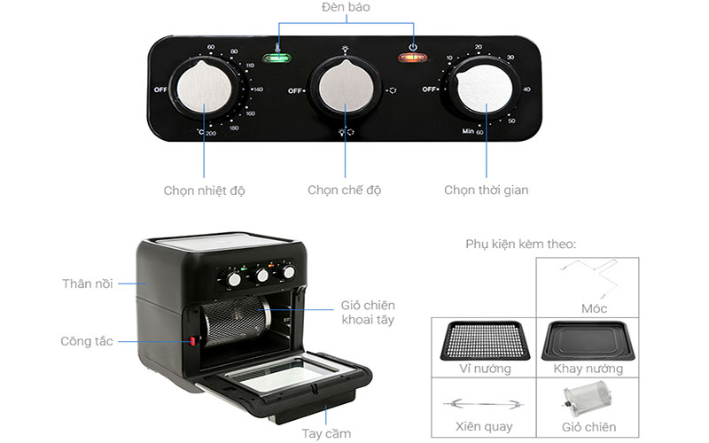 Nồi chiên không dầu Hawonkoo AFH-100 - Hàng chính hãng