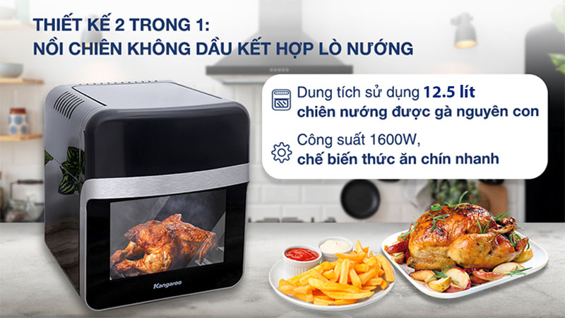 Nồi chiên không dầu Kangaroo KG12AF6A - Hàng chính hãng