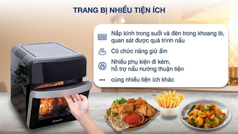 Nồi chiên không dầu Kangaroo KG12AF6A - Hàng chính hãng