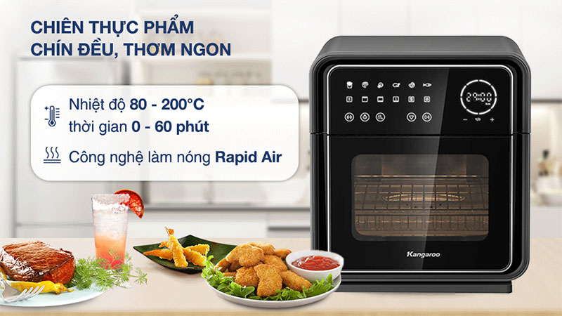 Nồi chiên không dầu Kangaroo KG12AF8A - Hàng chính hãng