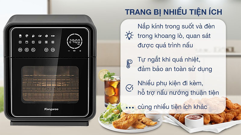 Nồi chiên không dầu Kangaroo KG12AF8A - Hàng chính hãng
