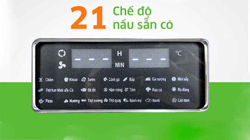 21 chế độ nấu của Nồi chiên không dầu Kangaroo KG15AF3A