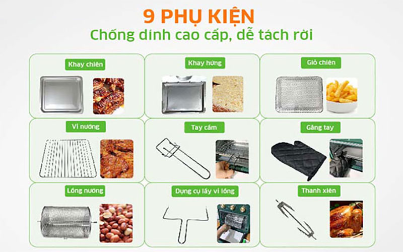Phụ kiện của Nồi chiên không dầu Kangaroo KG15AF3A