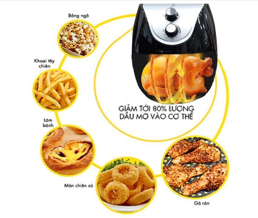 Nồi chiên không dầu Kim Cương KC-NCKD5.5L - Hàng chính hãng