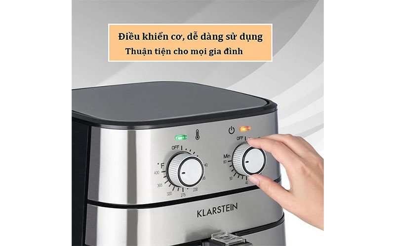 Điều khiển của Nồi chiên không dầu Klarstein Aero Vital ( Cơ ) 