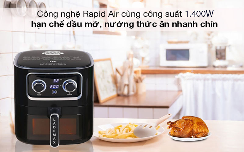 Công nghệ Rapid Air của Nồi chiên không dầu Ladomax HA-5610