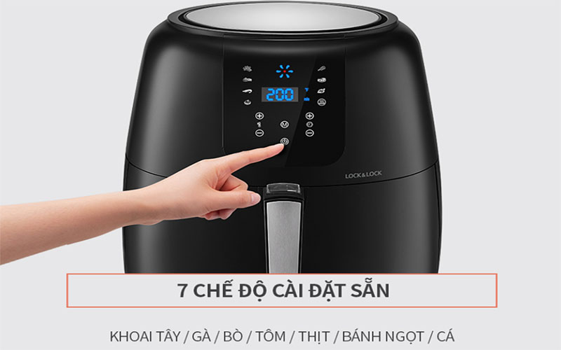 Nồi chiên không dầu Lock&Lock EJF296BLK - Hàng chính hãng
