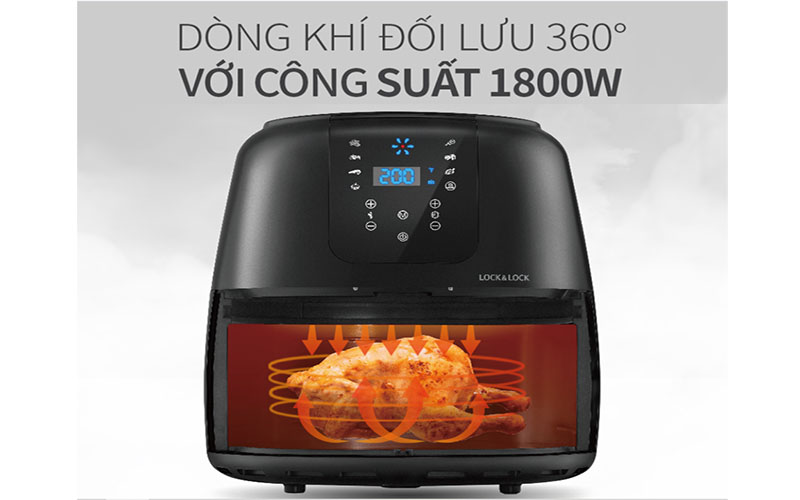 Nồi chiên không dầu Lock&Lock EJF296BLK - Hàng chính hãng
