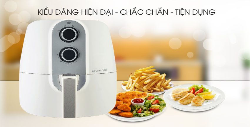 Nồi chiên không dầu Lock&Lock Jumbo EJF151WHT - Hàng chính hãng