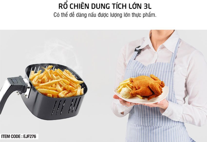 Nồi chiên không dầu Lock&Lock EJF276 - Hàng chính hãng