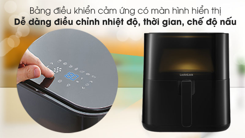 Nồi chiên không dầu LocknLock EJF996BLK - Hàng chính hãng