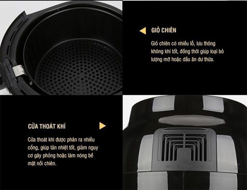 Nồi chiên không dầu Lock&Lock EJF341BLK - Hàng chính hãng