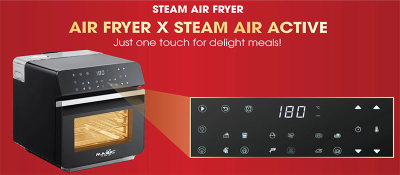 Nồi chiên không dầu kết hợp hấp Magic Eco S12 - Hàng chính hãng