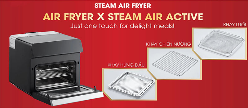 Nồi chiên không dầu kết hợp hấp Magic Eco S12 - Hàng chính hãng