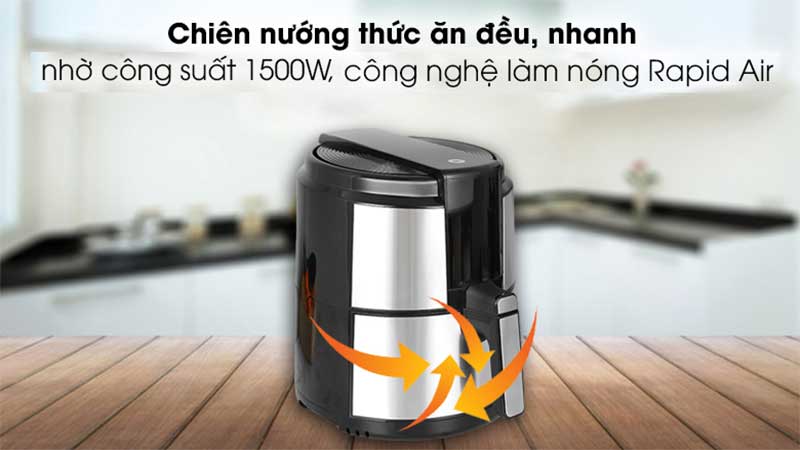 Nồi chiên không dầu Mishio MK-221 - Hàng chính hãng