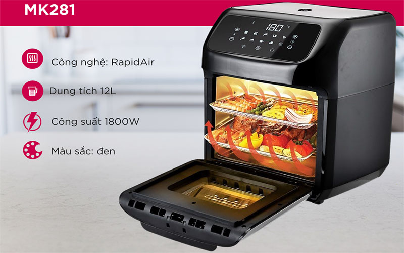 Nồi chiên không dầu Mishio MK-281 - Hàng chính hãng