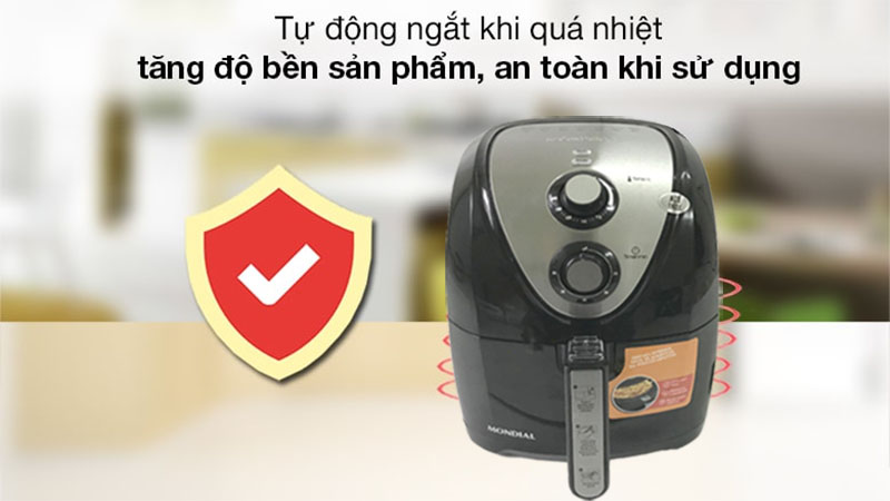 Tính năng an toàn của Nồi chiên không dầu Mondial AF-50-BI