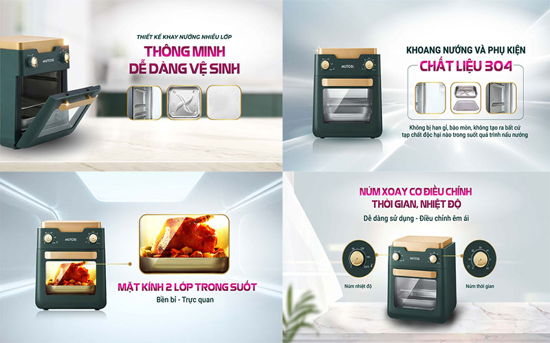 Nồi chiên không dầu Mutosi MF-98C - Hàng chính hãng