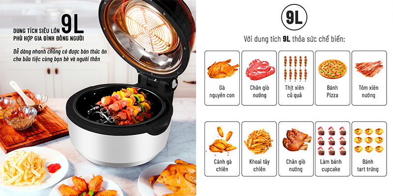 Dung tích của Nồi chiên không dầu Nagakawa NAG3303