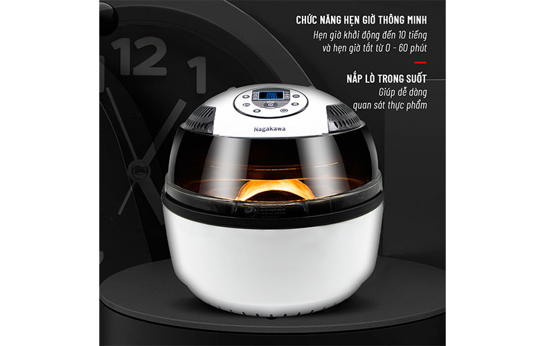 Chức năng hẹn giờ của Nồi chiên không dầu Nagakawa NAG3303