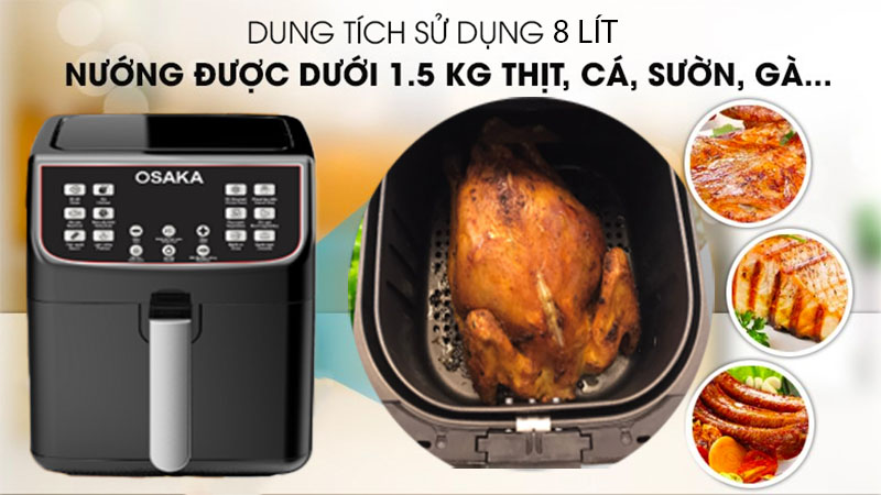 Nồi chiên không dầu Osaka AF-08D - Hàng chính hãng