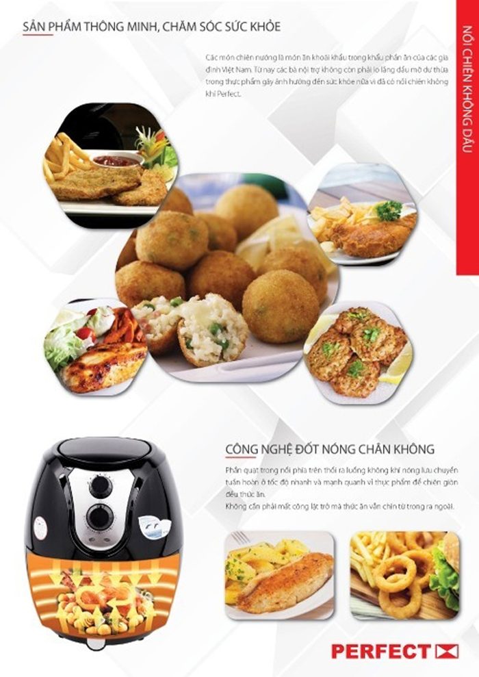 Nồi chiên không dầu Perfect FB-109B 3L - Hàng chính hãng