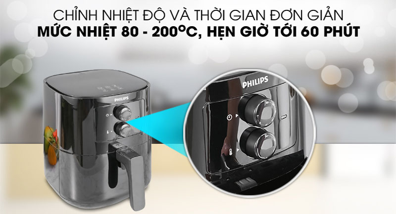 Nồi chiên không dầu Philips HD9200/90 - Hàng chính hãng