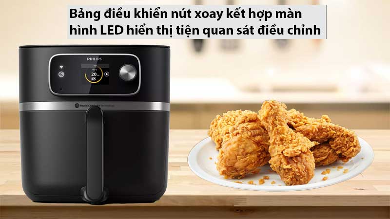 Bảng điều khiển của Nồi chiên không dầu Philips HD9880/90