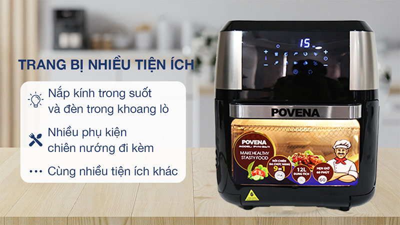 Thiết kế của Nồi chiên không dầu Povena PVN-3611