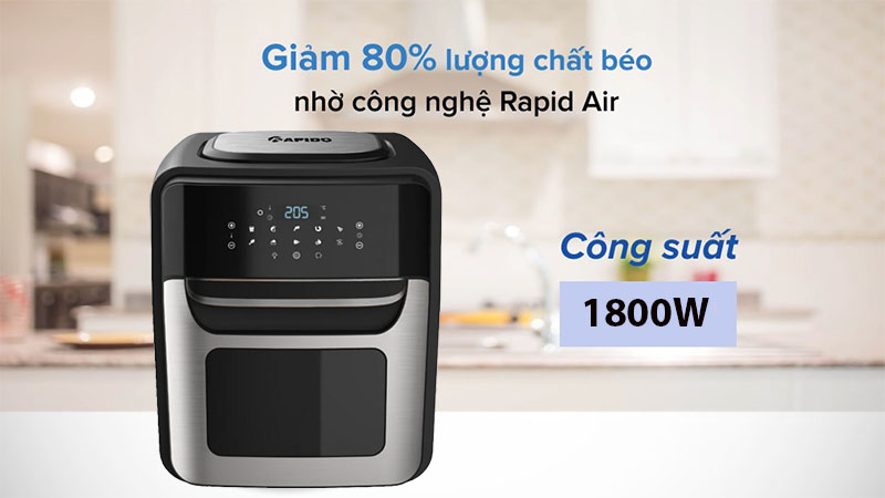 Nồi chiên không dầu Rapido RAF-12D - Hàng chính hãng