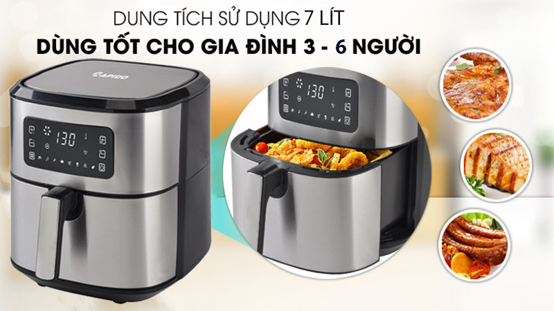 Nồi chiên không dầu Rapido RAF-7D - Hàng chính hãng