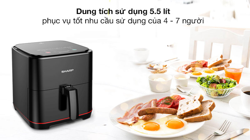 Nồi chiên không dầu Sharp KF-AF70EV-BK - Hàng chính hãng