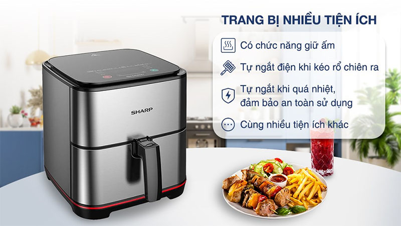 Tính năng thông minh của Nồi chiên không dầu Sharp KF-AF70EV-ST