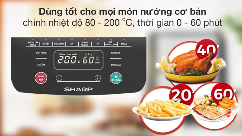 Nhiệt độ của Nồi chiên không dầu Sharp KF-AF70EV-ST