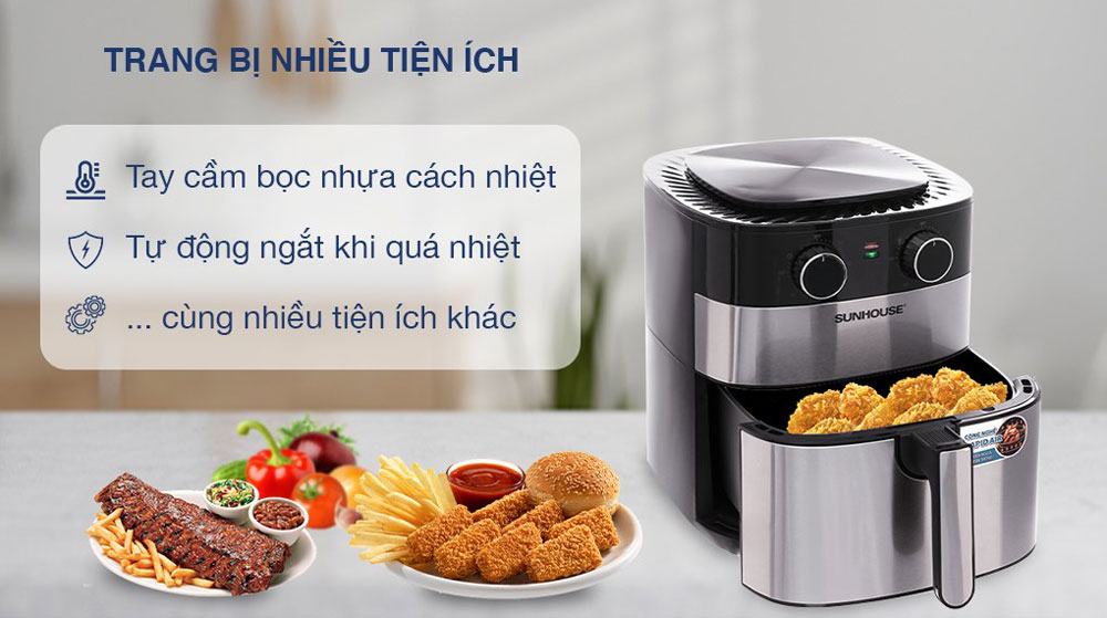 Nồi chiên không dầu Sunhouse SHD4026 6 lít - Hàng chính hãng