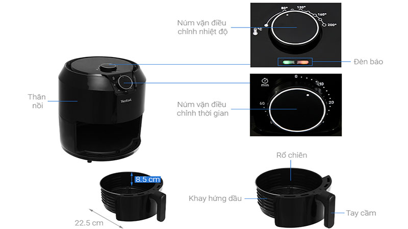 Nồi chiên không dầu Tefal EY201815 - Hàng chính hãng