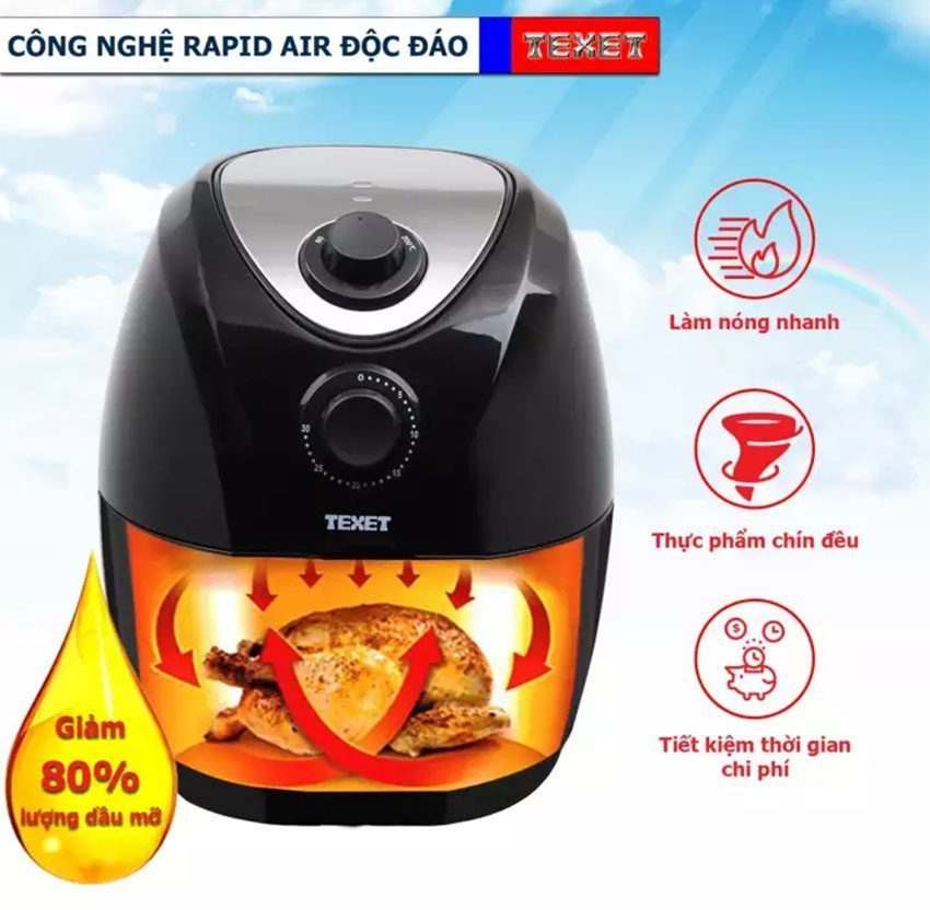 Nồi chiên không dầu Texet AF-611 - Hàng chính hãng