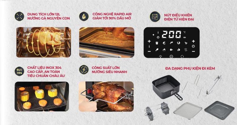 Đa dạng phụ kiện đi kèm, cho bạn thỏa sức nấu các món ăn ngon