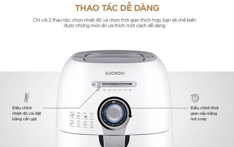 Nồi chiên không dầu Cuckoo CAF-C0510D/WHVNCV - Hàng chính hãng