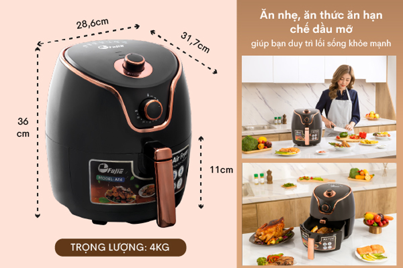 Nồi chiên không dầu FujiE AF4 - Hàng chính hãng