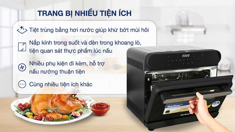 Nồi chiên không dầu hơi nước BlueStone AFB-5895 - Hàng chính hãng