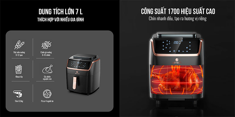 Nồi chiên không dầu hơi nước Elmich AFE-3945 - Hàng chính hãng