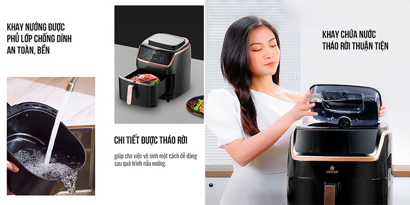 Nồi chiên không dầu hơi nước Elmich AFE-3945 - Hàng chính hãng
