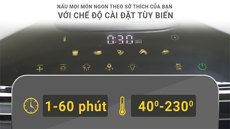 Bảng điều khiển của Nồi chiên không dầu hơi nước Kalpen X15