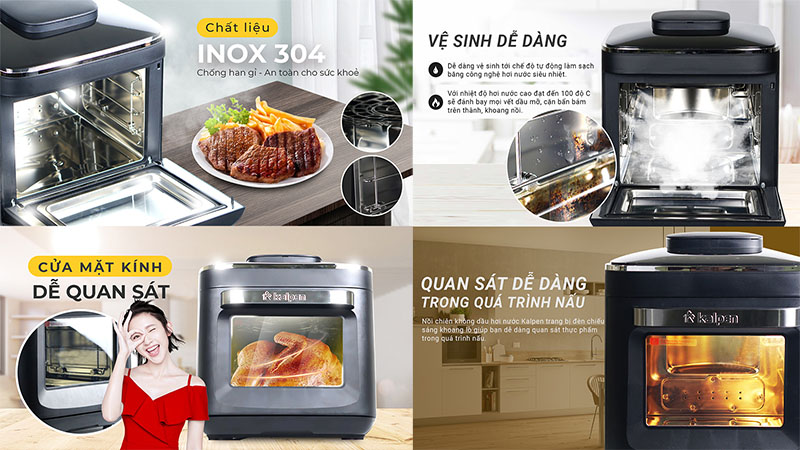 Thiết kế của Nồi chiên không dầu hơi nước Kalpen X15