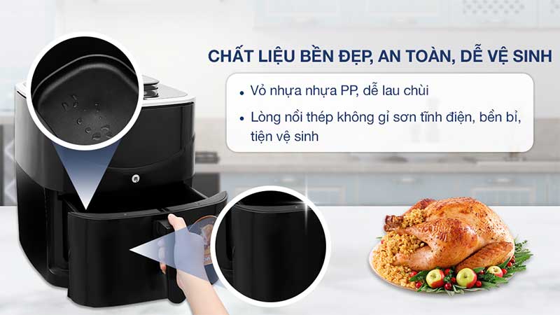 Nồi chiên không dầu hơi nước Mishio MK-302 - Hàng chính hãng